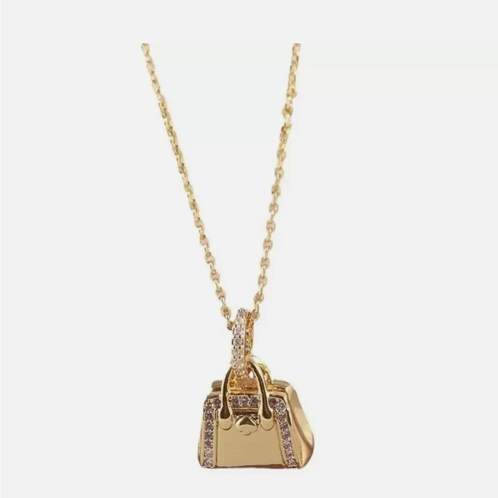 Gold Kate Spade Miniature Handbag Pendant Necklace ♠️